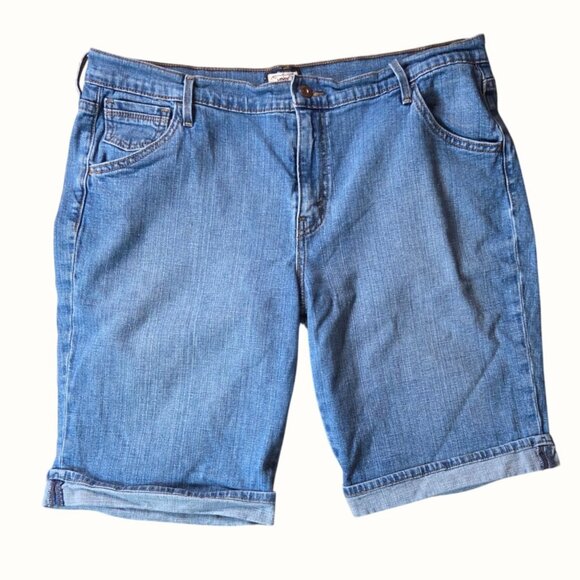 Levi's Pants - Levi's 515 Bermuda Mid Rise Denim Blue Jean Shorts Women's Plus Size 16